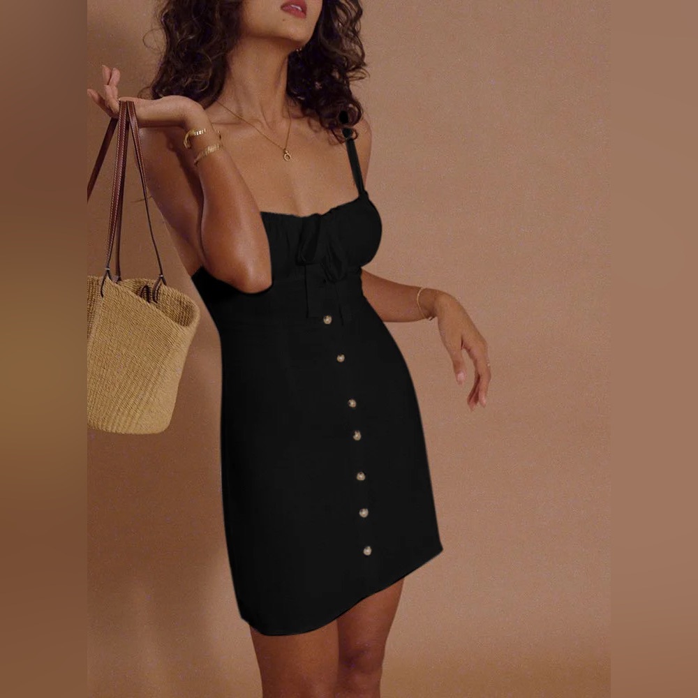 63 Darling Linen Plain Mini Dress
